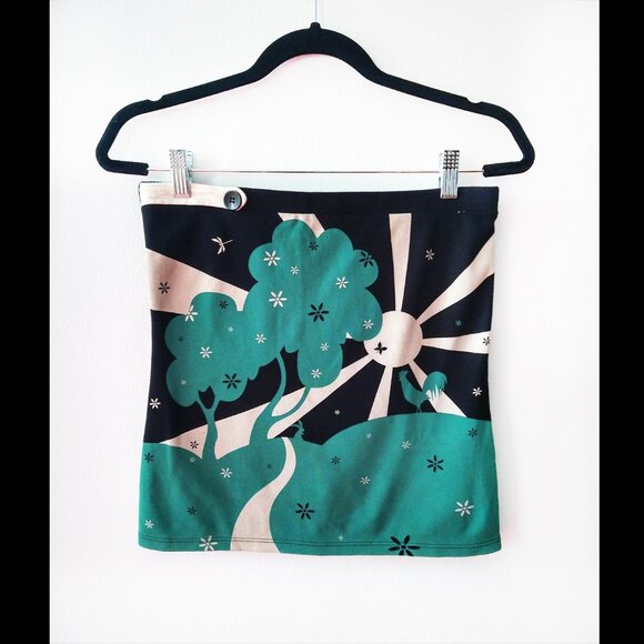 Y2K Rare Soochi UK Printed Tube Top, Colourful, Artistic - Picture 1 of 4